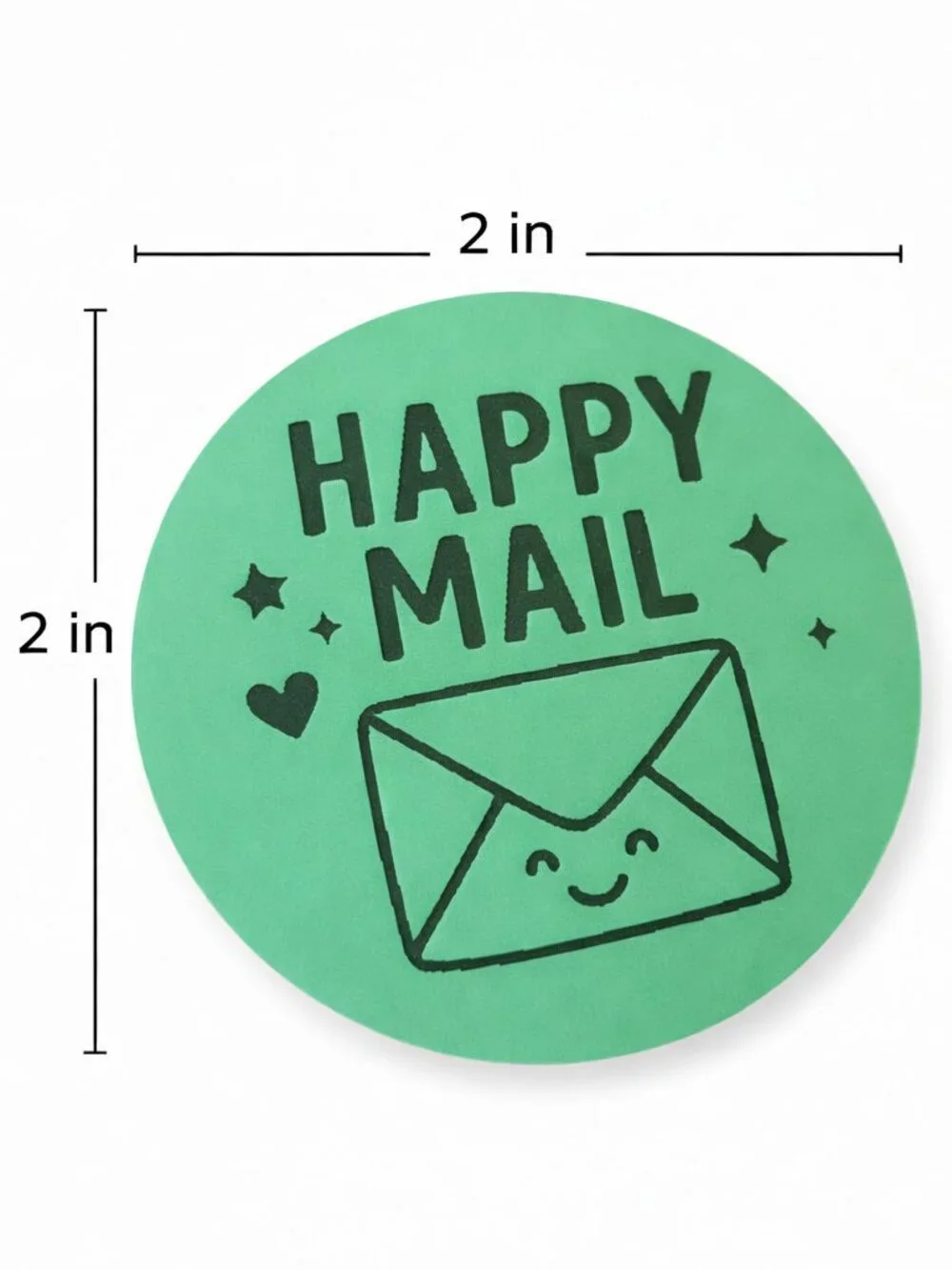 50 BLUE Happy Mail Stickers 2in Round Small Business Packaging Labels